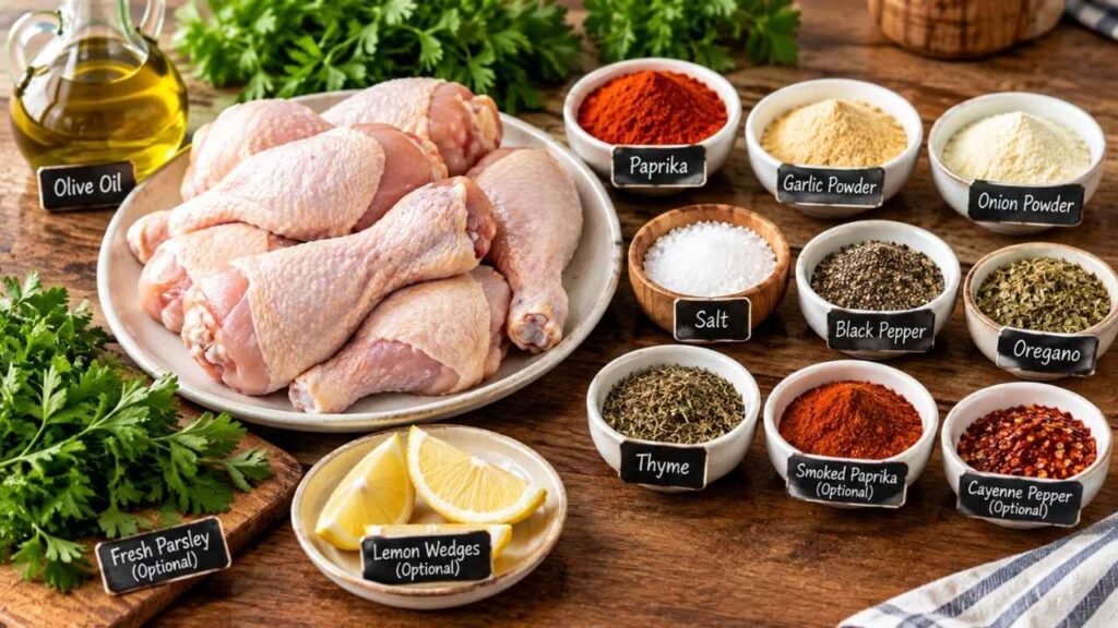 Ingredients You’ll Need for Juicy Baked Chicken Legs