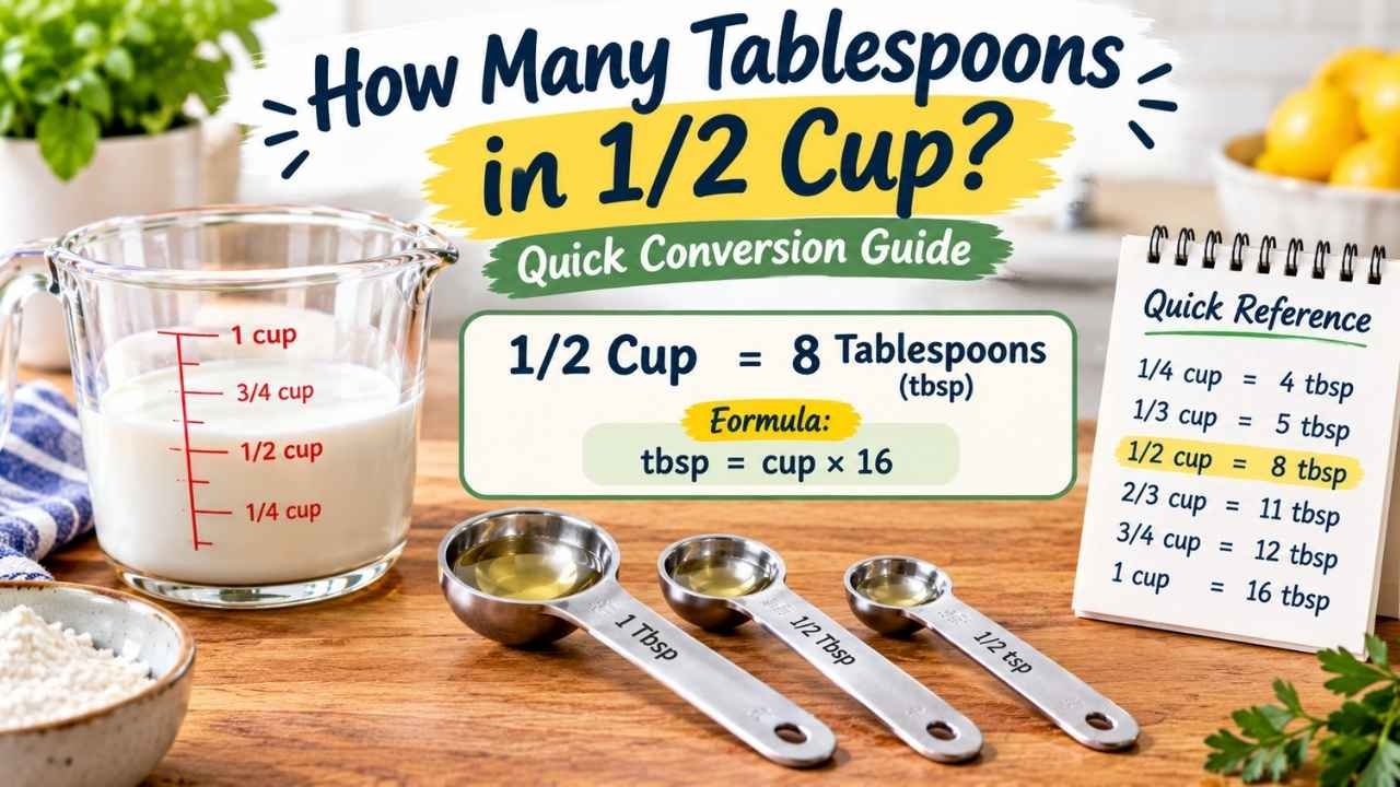If you’re wondering how many tablespoons in 1/2 cup, the quick answer is 8 tablespoons.