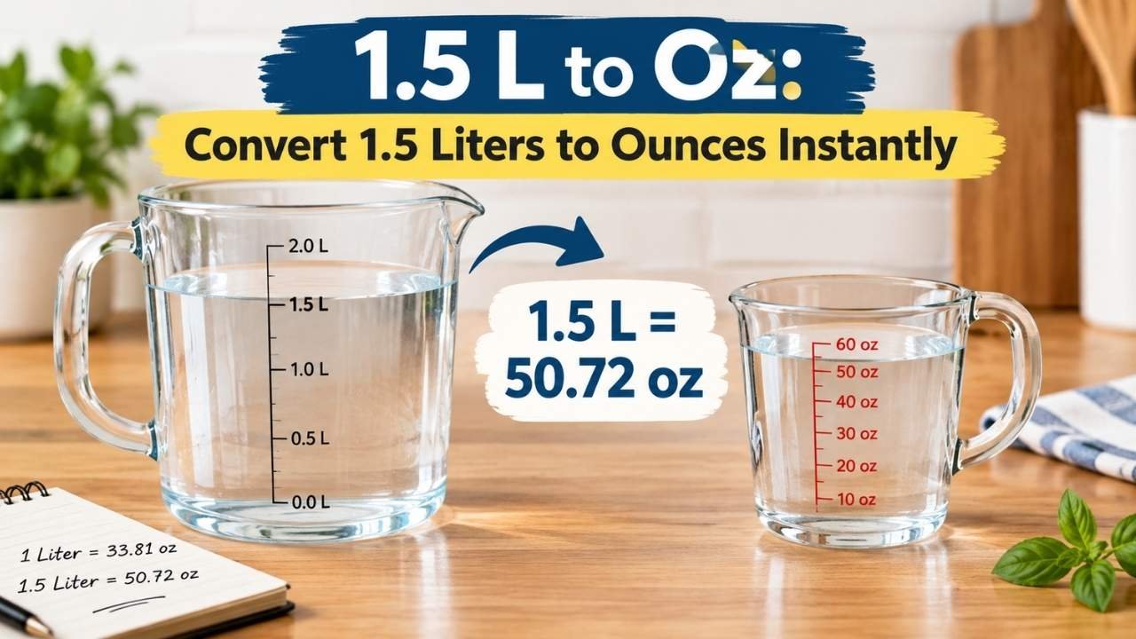 If you’re wondering what 1.5 L to oz equals, the quick answer is 50.72 US fluid ounces.