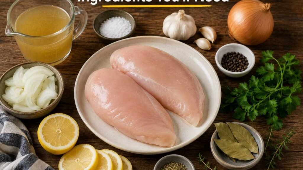 Ingredients You'll Need for Boil Chicken Breasts