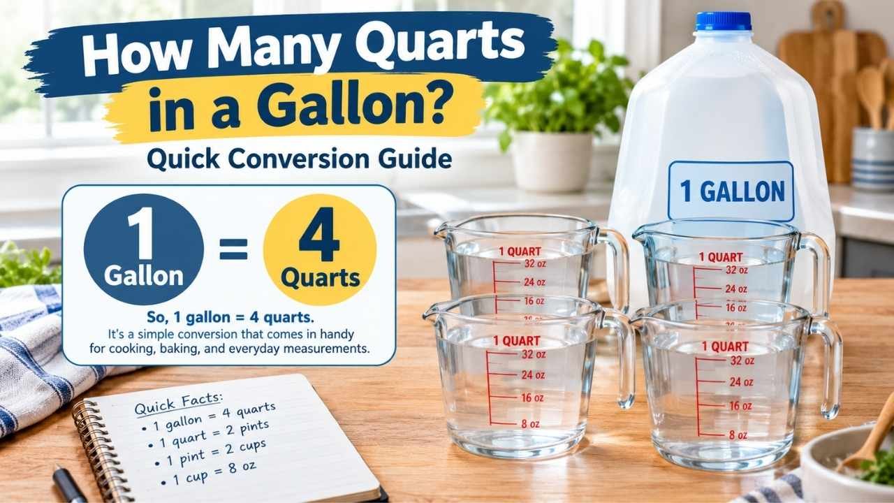 If you are measuring water, milk, soup, or any other liquid, it helps to know the basic conversion between gallons and quarts. The simple answer is 1 gallon = 4 quarts. This means a quart is one-fourth of a gallon.