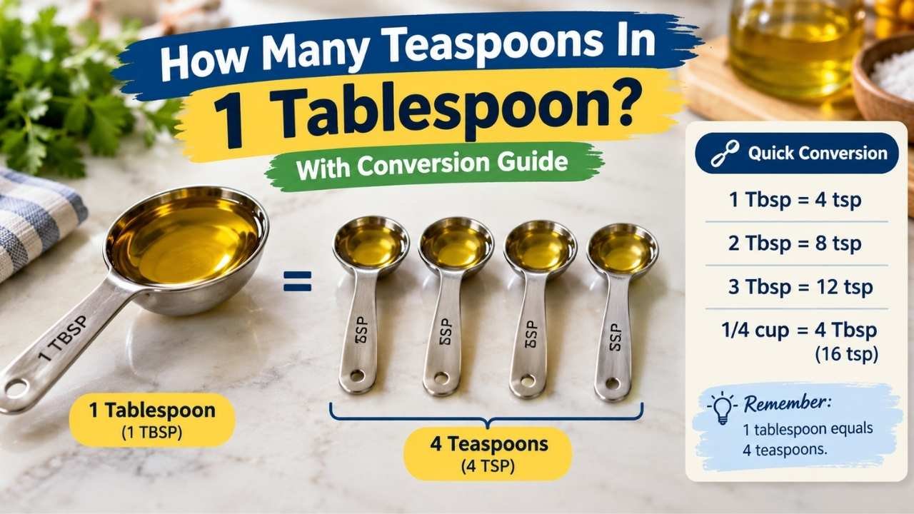 If you're wondering how many teaspoons in 1 tablespoon, the answer is simple: 1 tablespoon equals 3 teaspoons.