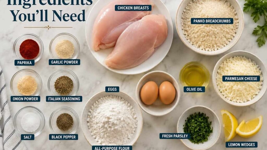 Ingredients You'll Need for Panko Crusted Chicken Breasts Recipe