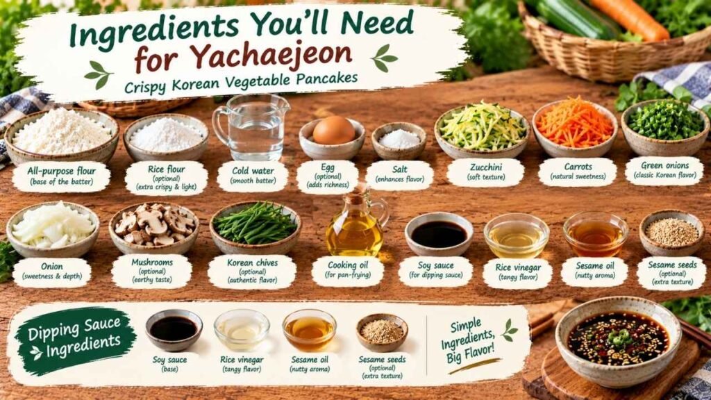 Ingredients You’ll Need for How to Make Yachaejeon