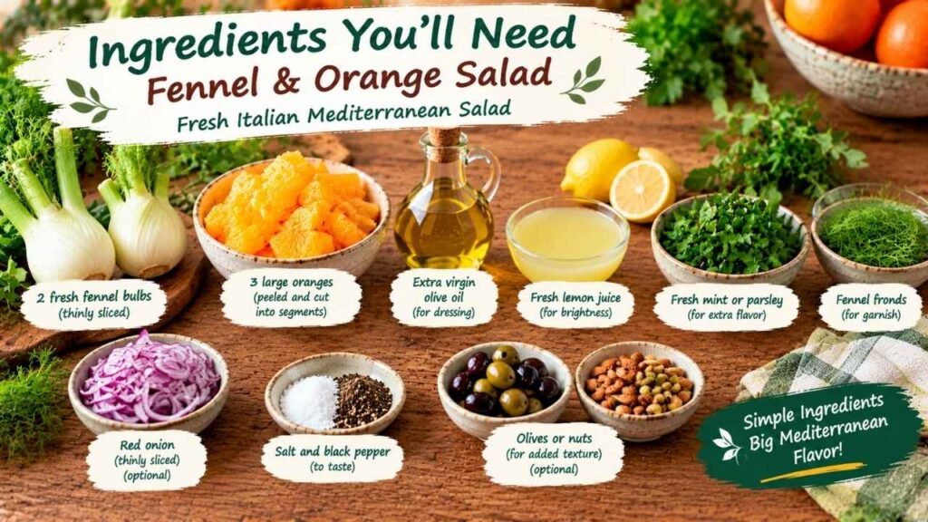 Ingredients You’ll Need for Fennel & Orange Salad Recipe