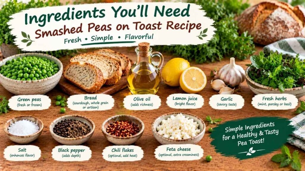Ingredients You’ll Need for Smashed Peas on Toast Recipe