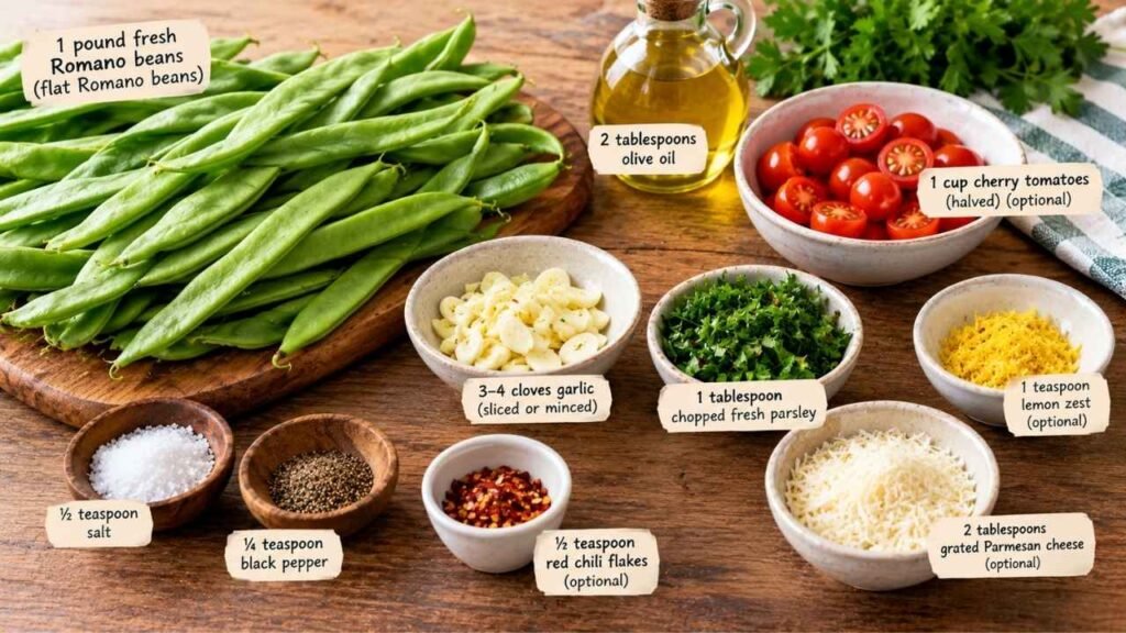 Ingredients You’ll Need for Authentic Romano Beans Recipe